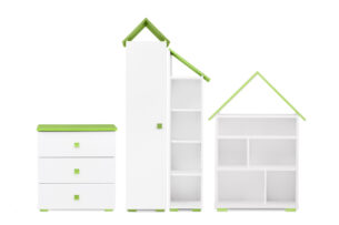 PABIS, https://dev1-mda.konsimo.pl/kolekcja/pabis/ Zestaw meble do pokoju dziecka zielone 4 elementy biały/zielony - zdjęcie