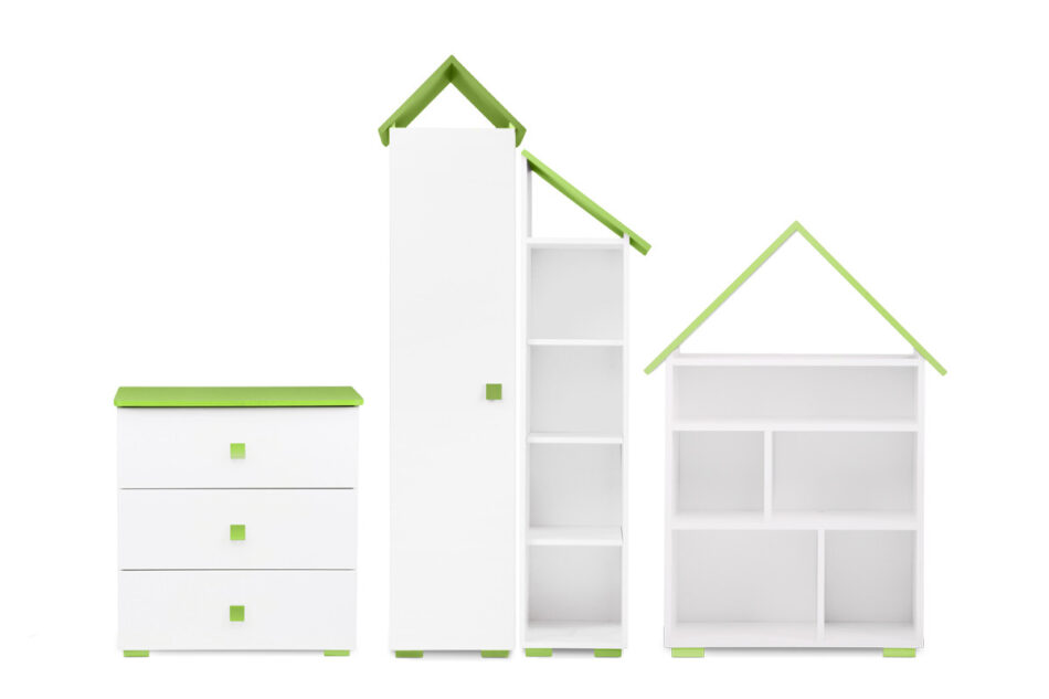 PABIS Zestaw meble do pokoju dziecka zielone 4 elementy biały/zielony - zdjęcie 0