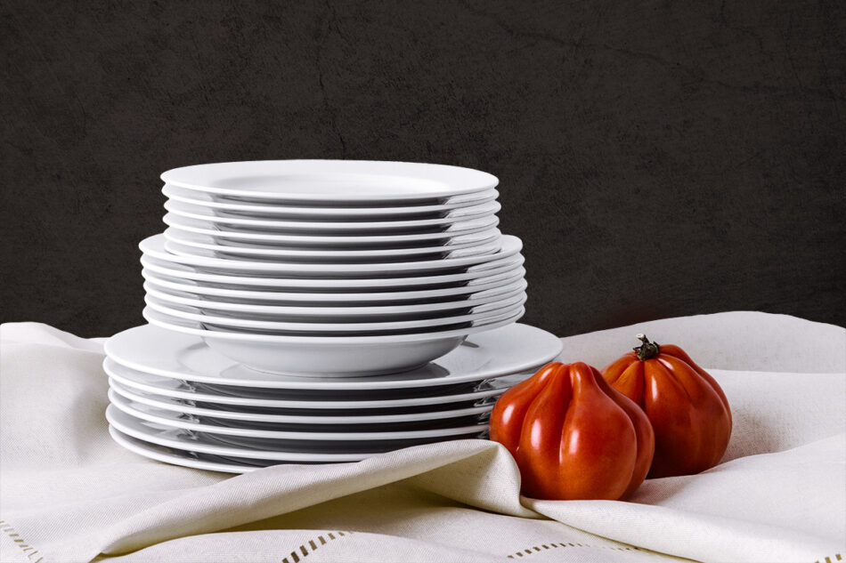 MUSCARI Zestaw obiadowy, 6 os. (18el) biały - zdjęcie 0