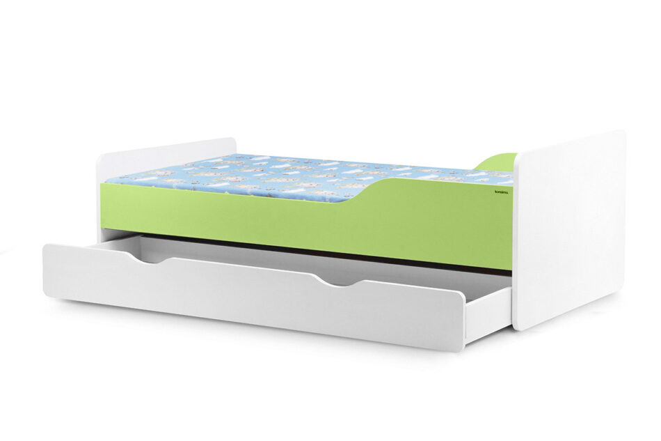 PABIS Zestaw meble do pokoju dziecka zielone 4 elementy biały/zielony - zdjęcie 3