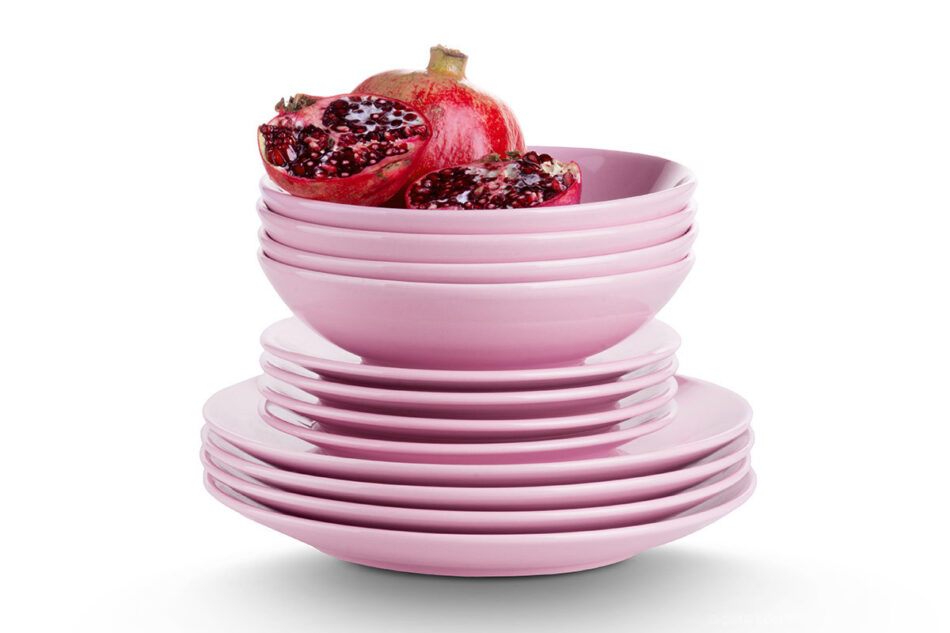 LUPIN Zestaw obiadowy, 6 os. (18el) różowy - zdjęcie 1