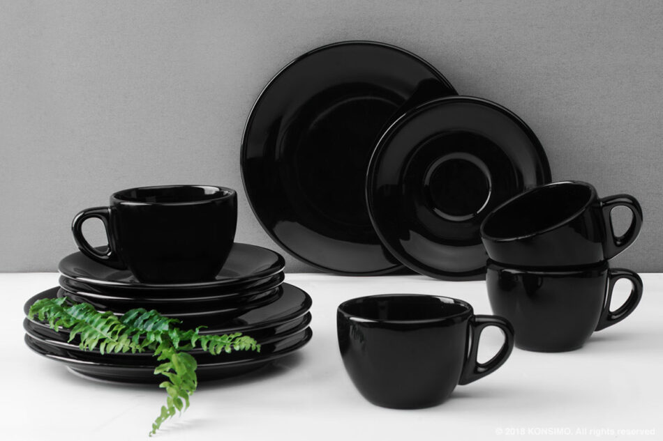 LUPIN Zestaw kawowy, 4 os. (12 el) czarny - zdjęcie 0