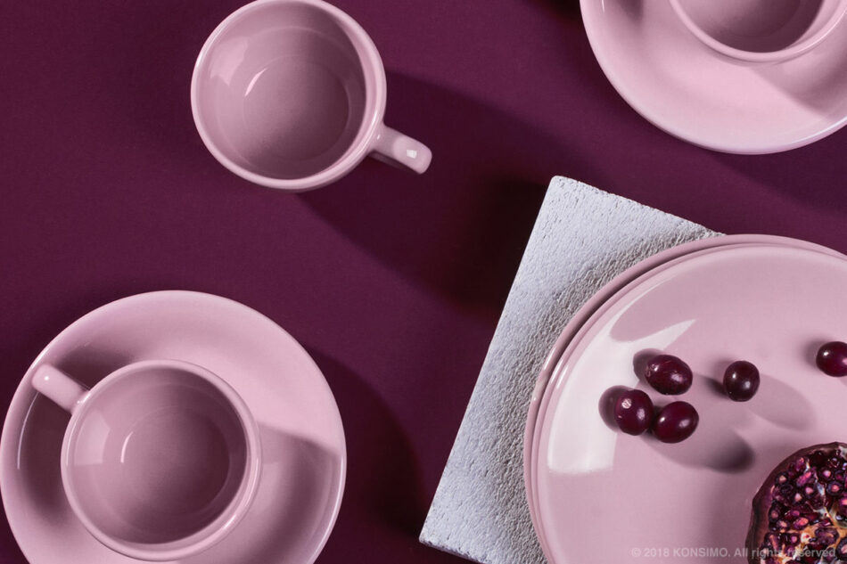 LUPIN Zestaw kawowy, 4 os. (12 el) różowy - zdjęcie 8