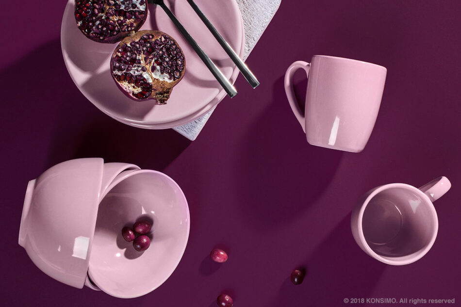 LUPIN Zestaw śniadaniowy, 4 os. (8 el) różowy - zdjęcie 6