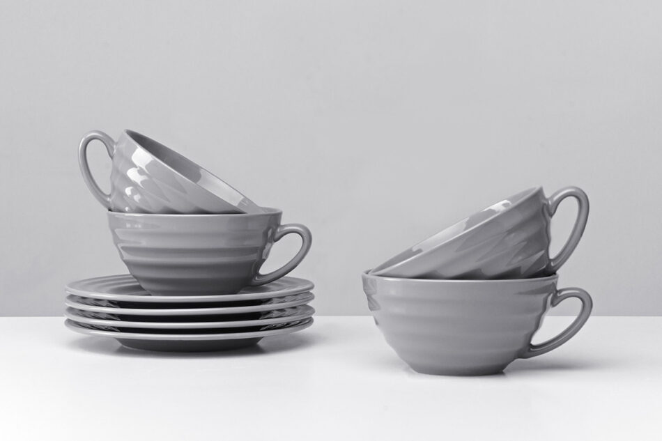 SCILLA Zestaw herbaciany, 4 os. (8 el) szary - zdjęcie 0