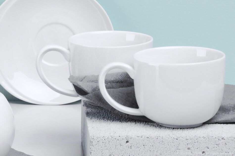 RESEDA Zestaw filiżanek do kawy, 6 os. (12 el) biały - zdjęcie 1