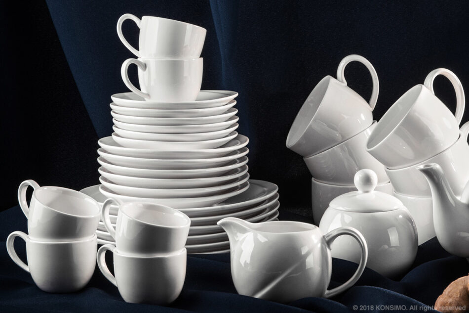 RESEDA Zestaw filiżanek do kawy, 6 os. (12 el) biały - zdjęcie 3