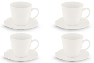 SOLANA, https://dev1-mda.konsimo.pl/kolekcja/solana/ Zestaw filiżanek do kawy, 4 os. (8 el) kremowy - zdjęcie