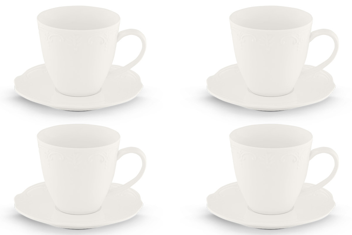Zestaw filiżanek do kawy, 4 os. (8 el)