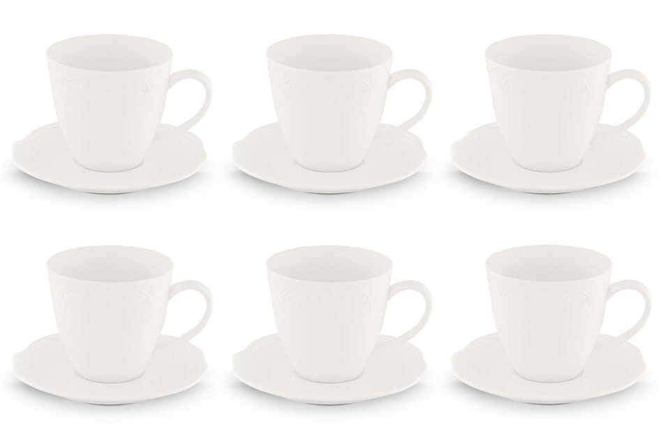 SOLANA Zestaw filiżanek do kawy, 6 os. (12 el) kremowy - zdjęcie 0