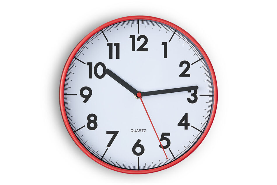 TEMPO Zegar biały/czerwony - zdjęcie 0