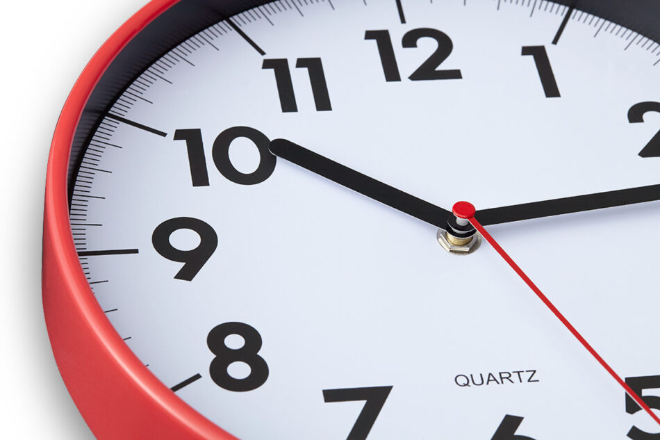 TEMPO Zegar biały/czerwony - zdjęcie 1