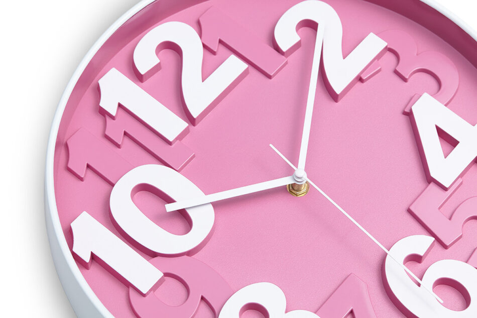 TEMPO Zegar różowy/biały - zdjęcie 1