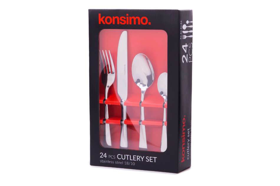 BRYON Komplet sztućców, 6 os. (24 el.) srebrny - zdjęcie 1