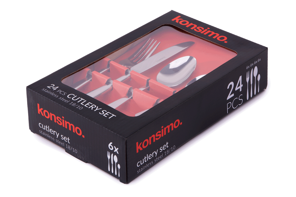 BRYON Komplet sztućców, 6 os. (24 el.) srebrny - zdjęcie 2