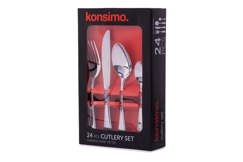 DATURI Komplet sztućców, 6 os. (24 el.) srebrny - zdjęcie 1