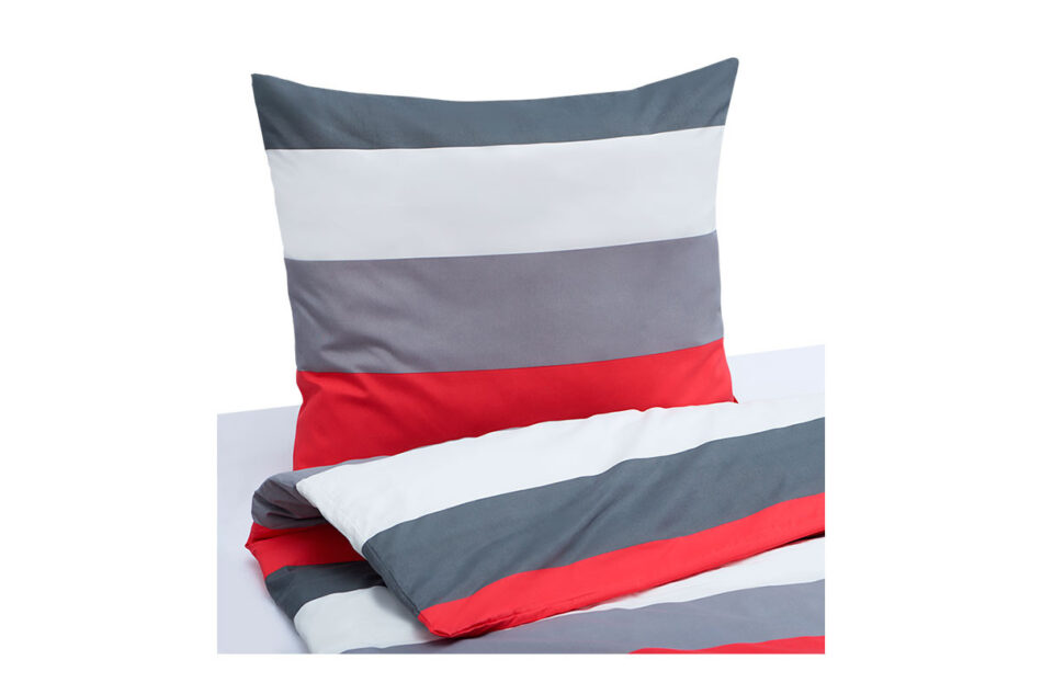 VIOLI Komplet pościeli czerwony/szary/biały - zdjęcie 1