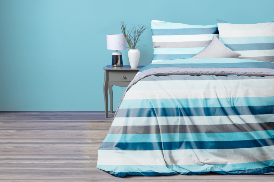 VIOLI Komplet pościeli turkusowy/biały/szary - zdjęcie 6