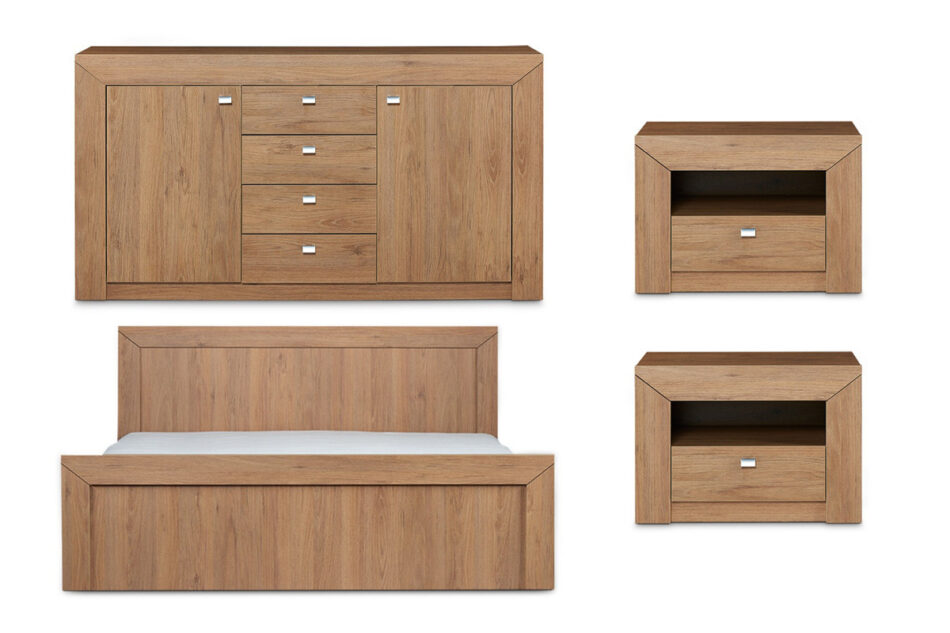 CALDO Zestaw sypialnia 160 dąb naturalny - zdjęcie 0