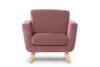 TAGIO Różowy fotel skandynawski welur koralowy - zdjęcie 1
