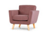 TAGIO Różowy fotel skandynawski welur koralowy - zdjęcie 2