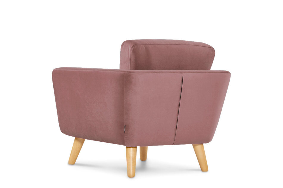 TAGIO Różowy fotel skandynawski welur koralowy - zdjęcie 2