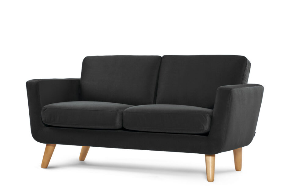 TAGIO Czarna skandynawska sofa 2 osobowa czarny - zdjęcie 1