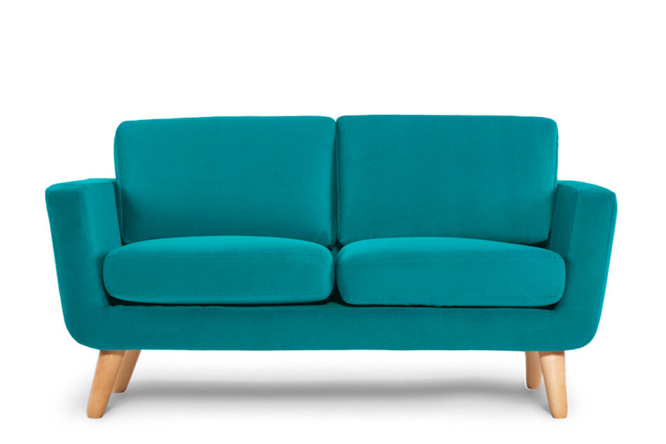 TAGIO Turkusowa skandynawska sofa 2 osobowa turkusowy - zdjęcie 0