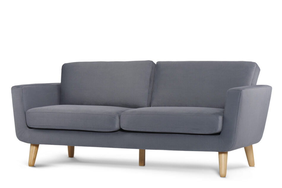 TAGIO Szara skandynawska sofa 3 osobowa szary - zdjęcie 1