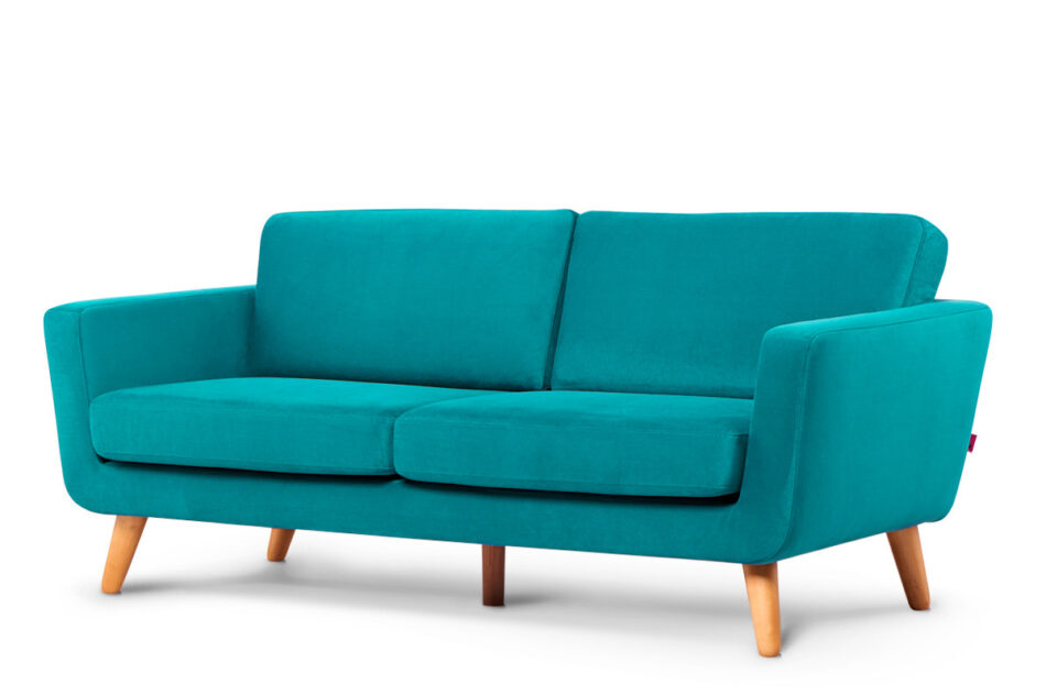 TAGIO Turkusowa skandynawska sofa 3 osobowa turkusowy - zdjęcie 1