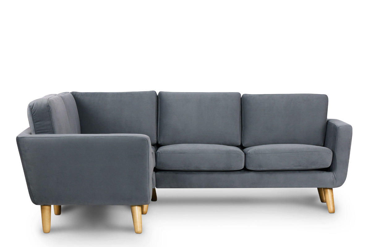 Szary narożnik skandynawski lewy