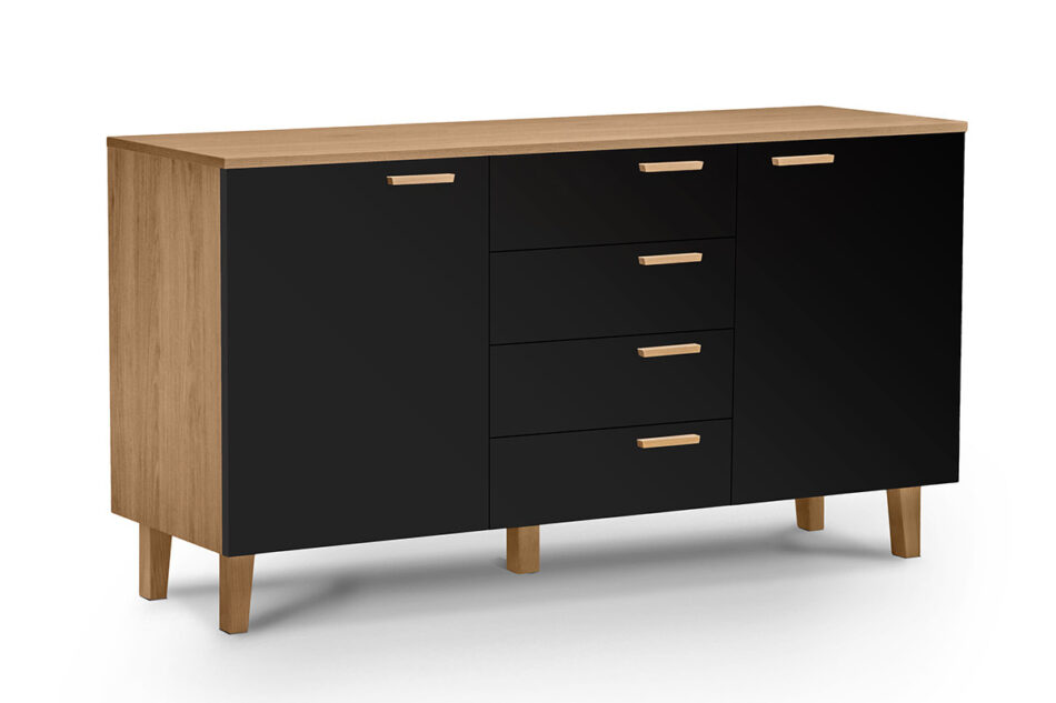 FRISK Komoda z szufladami skandynawska antracyt/dąb naturalny - zdjęcie 2