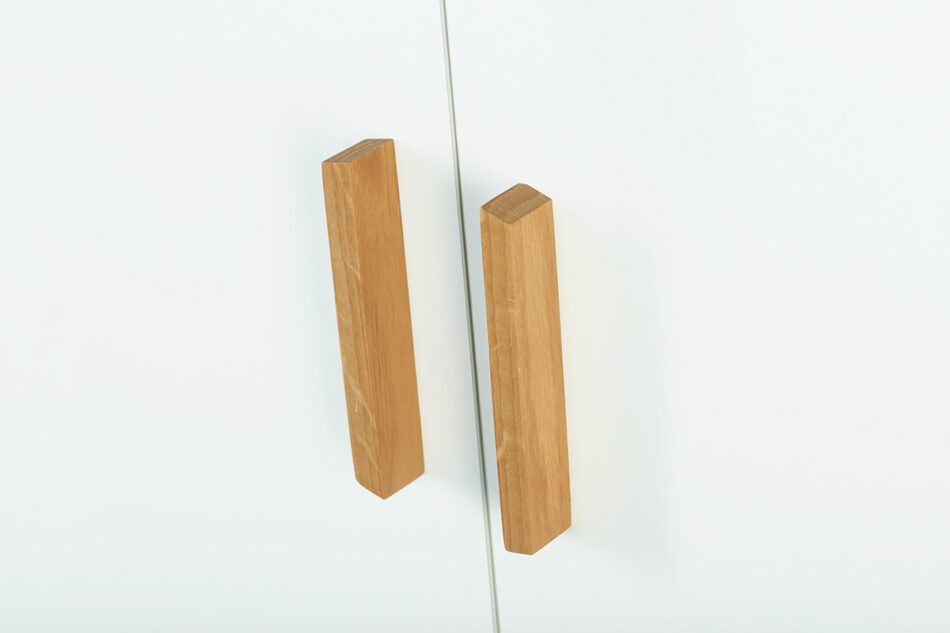 FRISK Komoda w stylu skandynawskim biała do salonu biały/dąb naturalny - zdjęcie 6