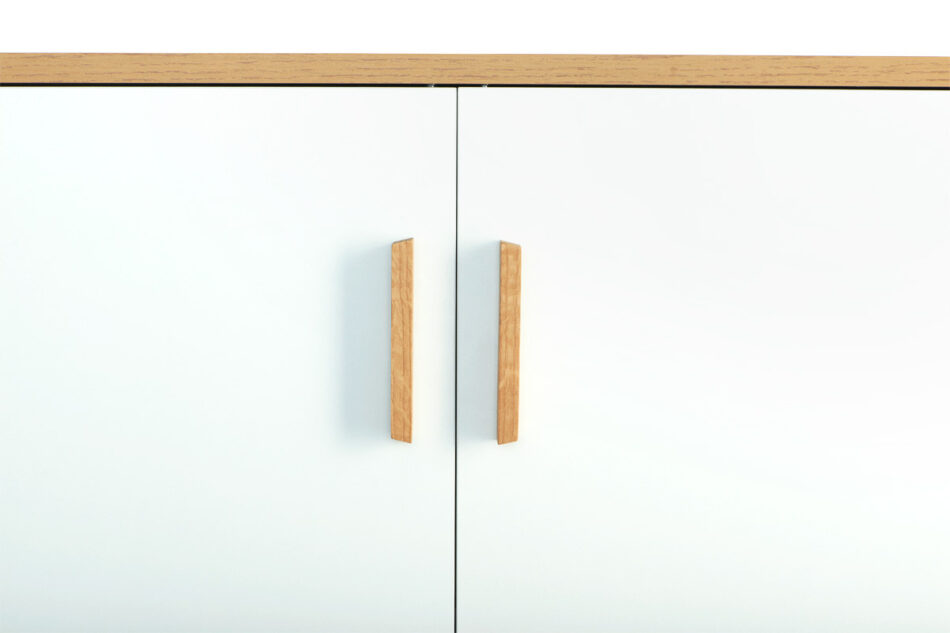 FRISK Komoda w stylu skandynawskim biała do salonu biały/dąb naturalny - zdjęcie 5