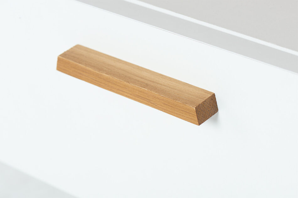 FRISK Szafka rtv biała skandynawska biały/dąb naturalny - zdjęcie 7