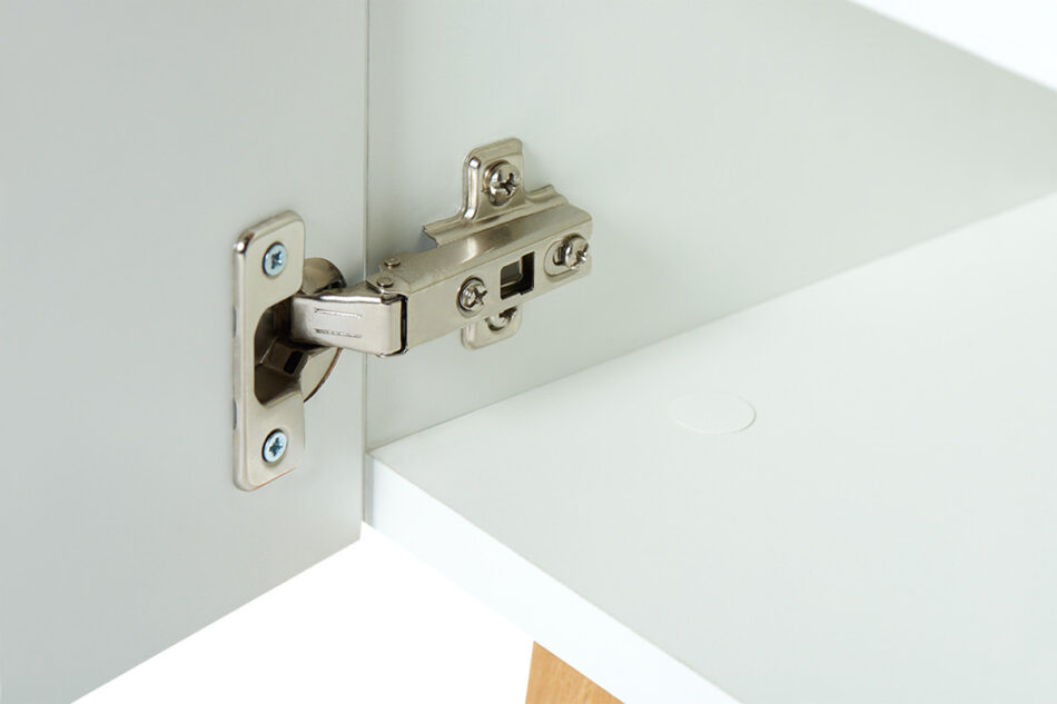 FRISK Szafka rtv biała skandynawska biały/dąb naturalny - zdjęcie 5