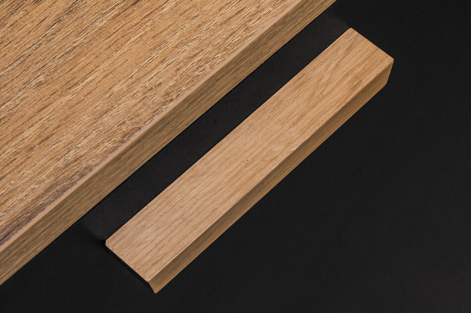 FRISK Szafka rtv skandynawska czarna antracyt/dąb naturalny - zdjęcie 6