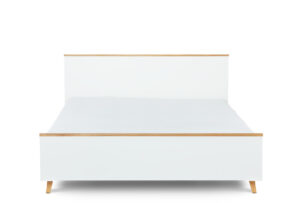 FRISK, https://dev1-mda.konsimo.pl/kolekcja/frisk/ Łóżko skandynawskie 140×200 biały/dąb naturalny - zdjęcie