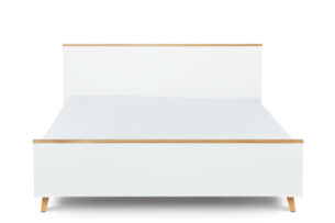 FRISK, https://dev1-mda.konsimo.pl/kolekcja/frisk/ Łóżko skandynawskie 160x200 biały/dąb naturalny - zdjęcie