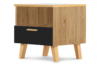 FRISK Szafka nocna skandynawska czarna antracytowy/dąb naturalny - zdjęcie 2