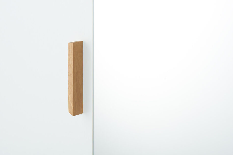 FRISK Biała szafa z lustrem w stylu skandynawskim biały/dąb naturalny - zdjęcie 10