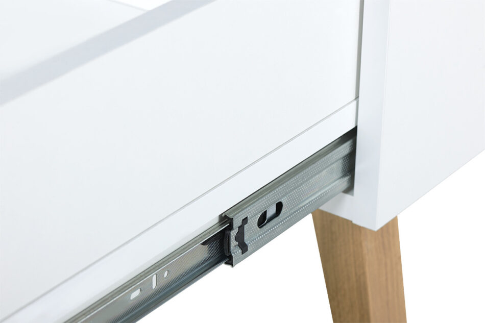 FRISK Stolik kawowy skandynawski biały z szufladą biały/dąb naturalny - zdjęcie 5