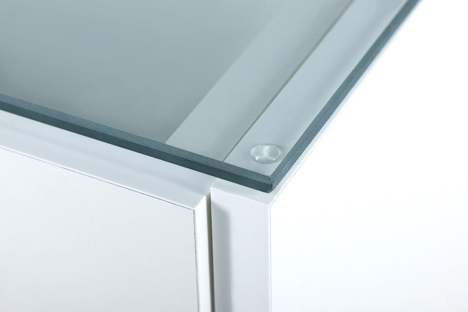 FRISK Stolik kawowy skandynawski biały z szufladą biały/dąb naturalny - zdjęcie 7