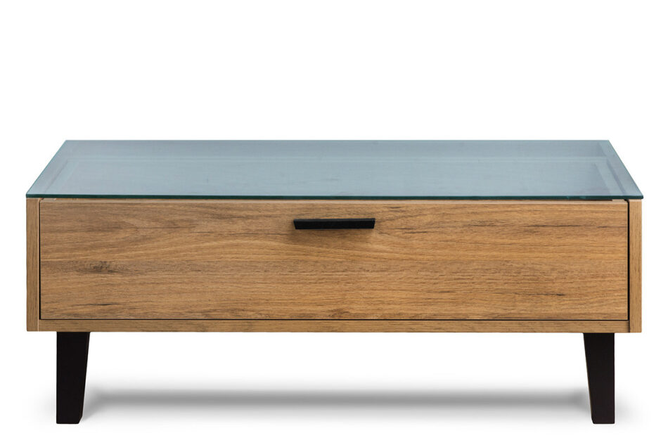 FRISK Stolik kawowy skandynawski z szufladą dąb naturalny/antracyt - zdjęcie 0