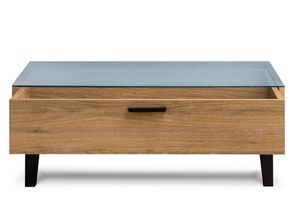 FRISK Stolik kawowy skandynawski z szufladą dąb naturalny/antracyt - zdjęcie 3