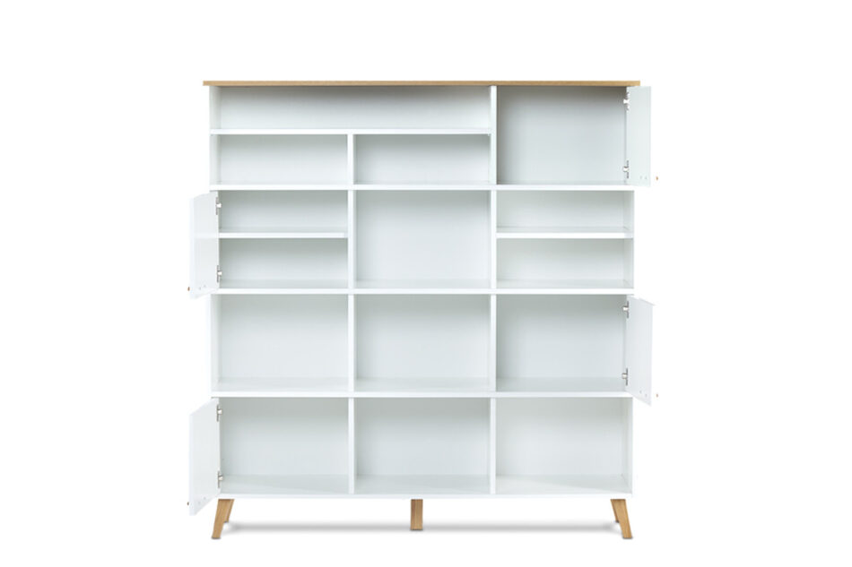 FRISK Biała meblościanka do salonu w stylu skandynawskim biały/dąb naturalny - zdjęcie 3