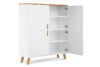 FRISK Biała komoda skandynawska do salonu biały/dąb naturalny - zdjęcie 5