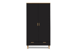 FRISK, https://dev1-mda.konsimo.pl/kolekcja/frisk/ Szafa czarna skandynawska antracyt/dąb naturalny - zdjęcie