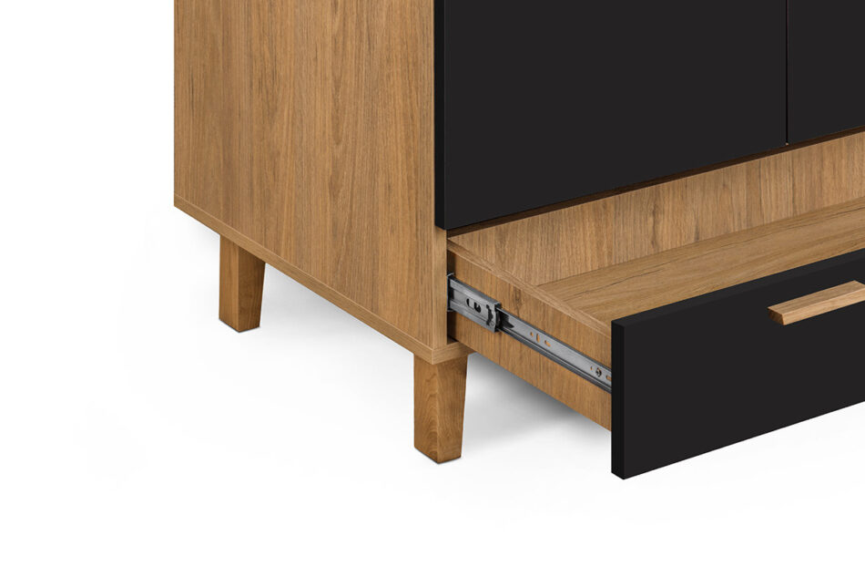 FRISK Szafa czarna skandynawska antracyt/dąb naturalny - zdjęcie 5