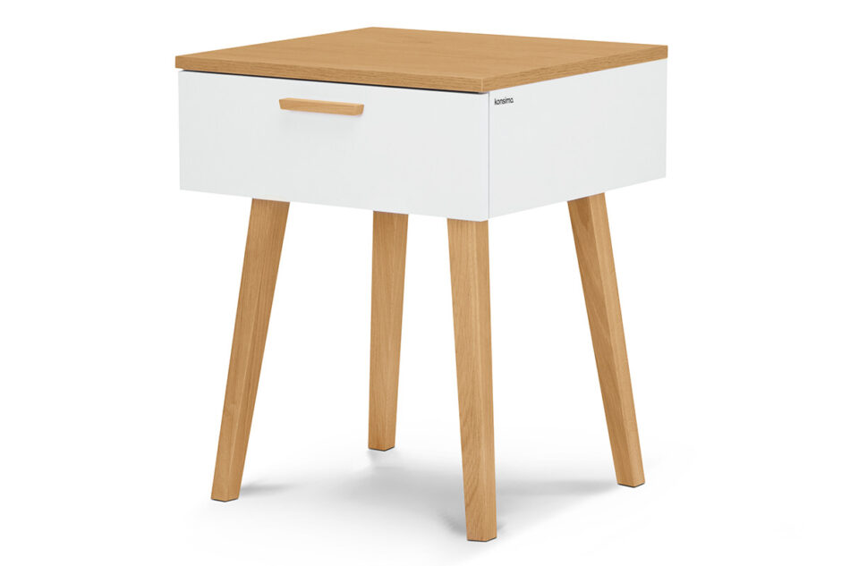 FRISK Szafka nocna skandynawska biała biały/dąb naturalny - zdjęcie 1